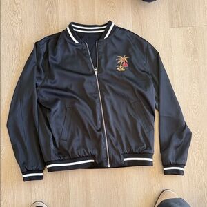 Black Bomber Jacket reversible men M